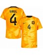 Nederländerna Virgil van Dijk #4 Replika Hemmakläder VM 2022 Kortärmad